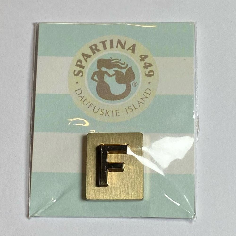 New Old Stock Spartina 449 Magnetic Accessories Golden Letter F Charm